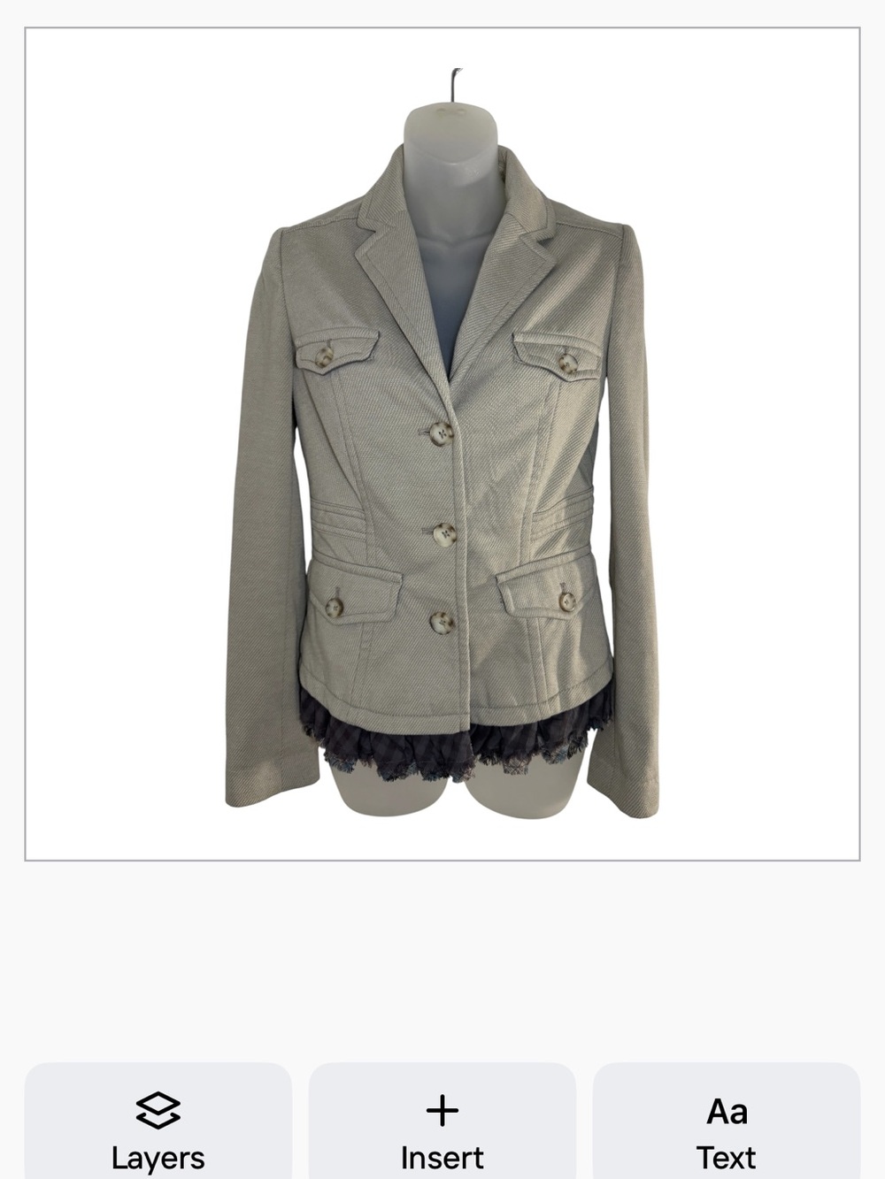 Anthropologie Daughters Of The Liberation Salute To Ruffles Blazer 4 Gray Ruffle